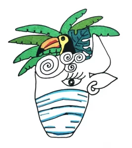 Ilustración del logo de Toritas con plantas en la cabeza